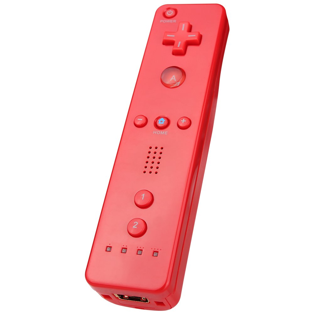 Kycola SL38 Wii Remote And Nunchuck Controller for Nintendo Wii&Wii U With Free Silicone Case and Wristlet -Red