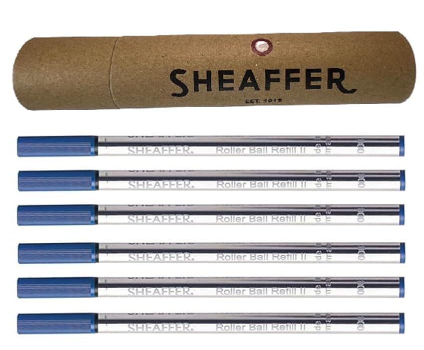 Recharges pour stylos roller Sheaffer Valor Agio Prelude Intensity lot de 6 bleu