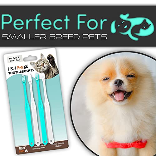 H&H Pets Toothbrush for Dogs & Cats - Soft & Small Toothbrush Designed for Cats, Puppies & Small Breed Dogs Like Teacups, Chihuahuas, Yorkshire & Poodle, 4 or 8 Count Pack - Thumbnail 3