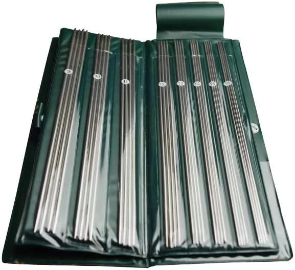 Artilin 11sizes 44Pcs 13.5 inch"(34cm) Stainless Steel Double Pointed Knitting Needles in case Handcraft Sweater Weave Straight Needle Set1.5mm-5mm