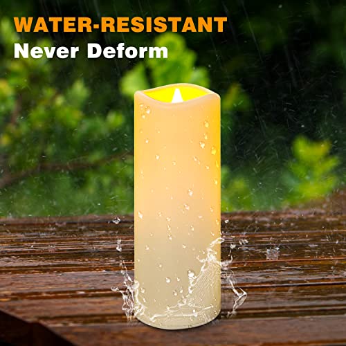 Image of YIWER Outdoor Flameless Candles, Battery Operated LED Pillars Candle, Electric Fake Waterproof Candles Set of 1 with Remote, Halloween, Christmas Decorations