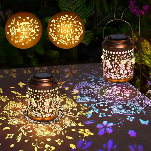 Uspring 3D Butterfly Solar Lanterns Outdoor Waterproof Gifts for Women