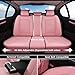 Coverado Seat Covers Full Set, Pink Car Seat Covers, Waterproof Car Seat Cover with Lumbar Support, Leather Car Seat Cushion Protector, Car Seat Covers Universal Fit Most Cars