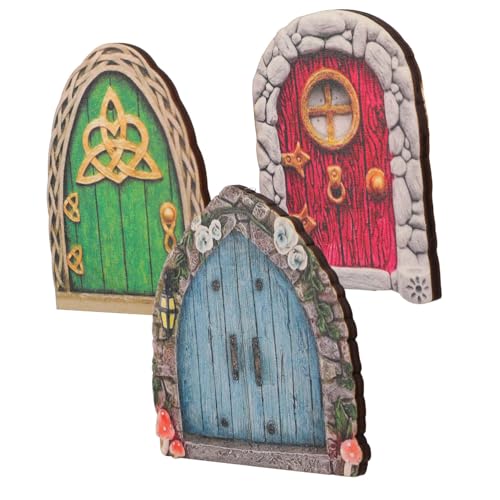 Portes miniatures de féerique en bois pour accessoire de maison et décoration extérieur