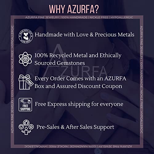 Buy AZURFA Amethyst Gemstone 925 Sterling Silver Gold Plated Stackable