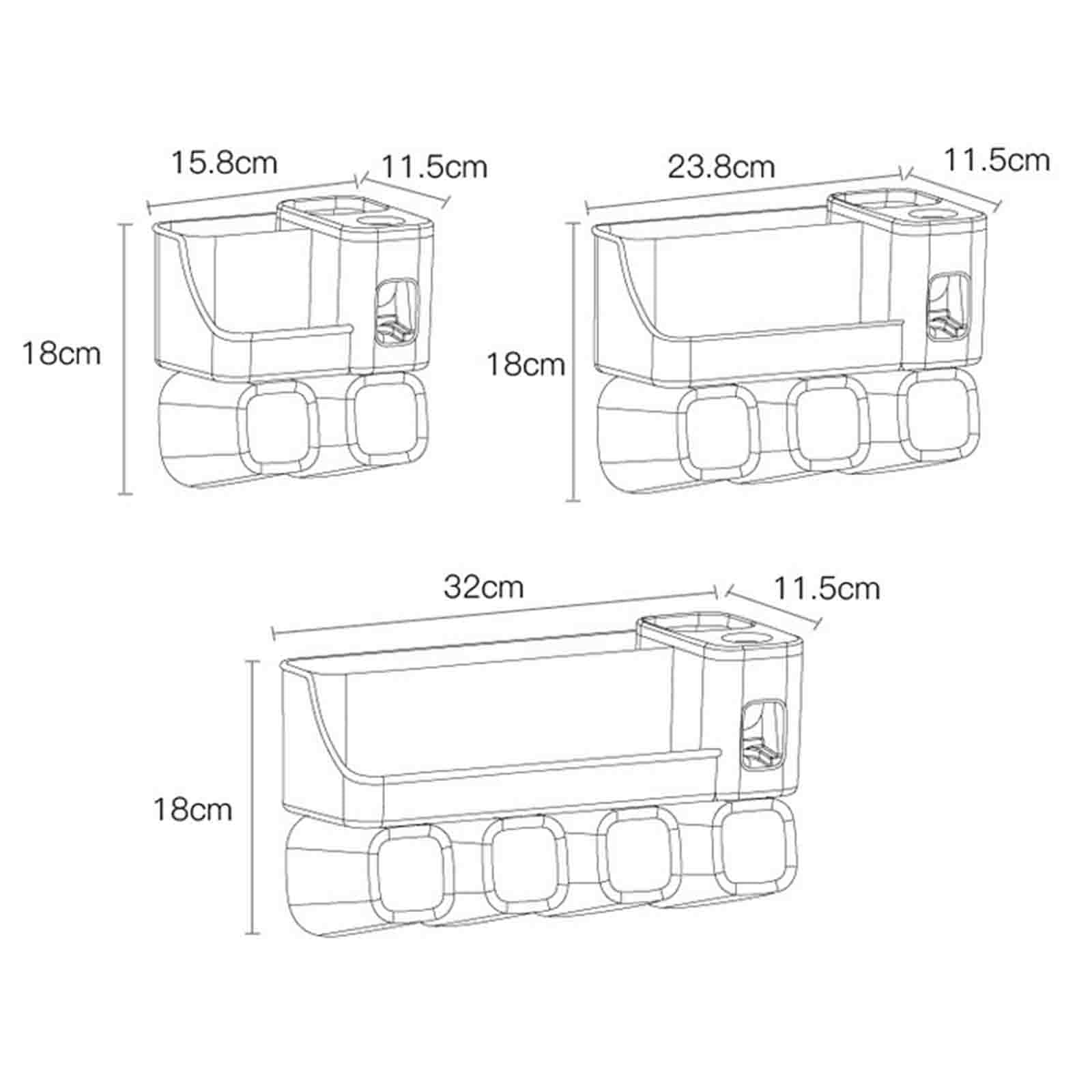 Dispensador Pasta Dientes Dispensador De Pasta De Dientes Organizador Baño Porta Cepillo De Dientes Viaje Portacepillos De Dientes Pared Soporte Cabezales Cepillo Automatico (23.5x11.5x18cm,White)