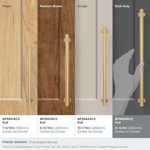Image of Amerock Davenport 12-5 /8 inch (320mm) Center-to-Center Champagne Bronze Cabinet Pull, BP36698CZ
