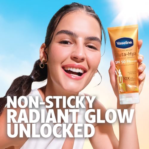 Image of Vaseline Gluta Hya - Antioxidant SPF 50 PA+++ Sunscreen for Face & Body | Glutathione & Hyaluronic Acid infused Sunscreen 175 ML