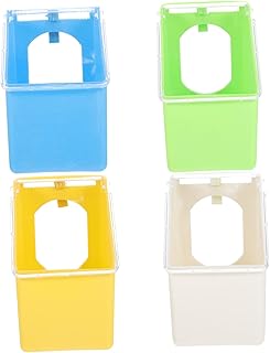 GANAZONO 4pcs Pigeon Hanging Box Parakeet Cage Accessories Food Container Bird Cage Cup Pigeon Food Holder Hanging Bird Feeder Plastic Poultry Feeding Tray Pigeon Cage Boxes Cage Accessory