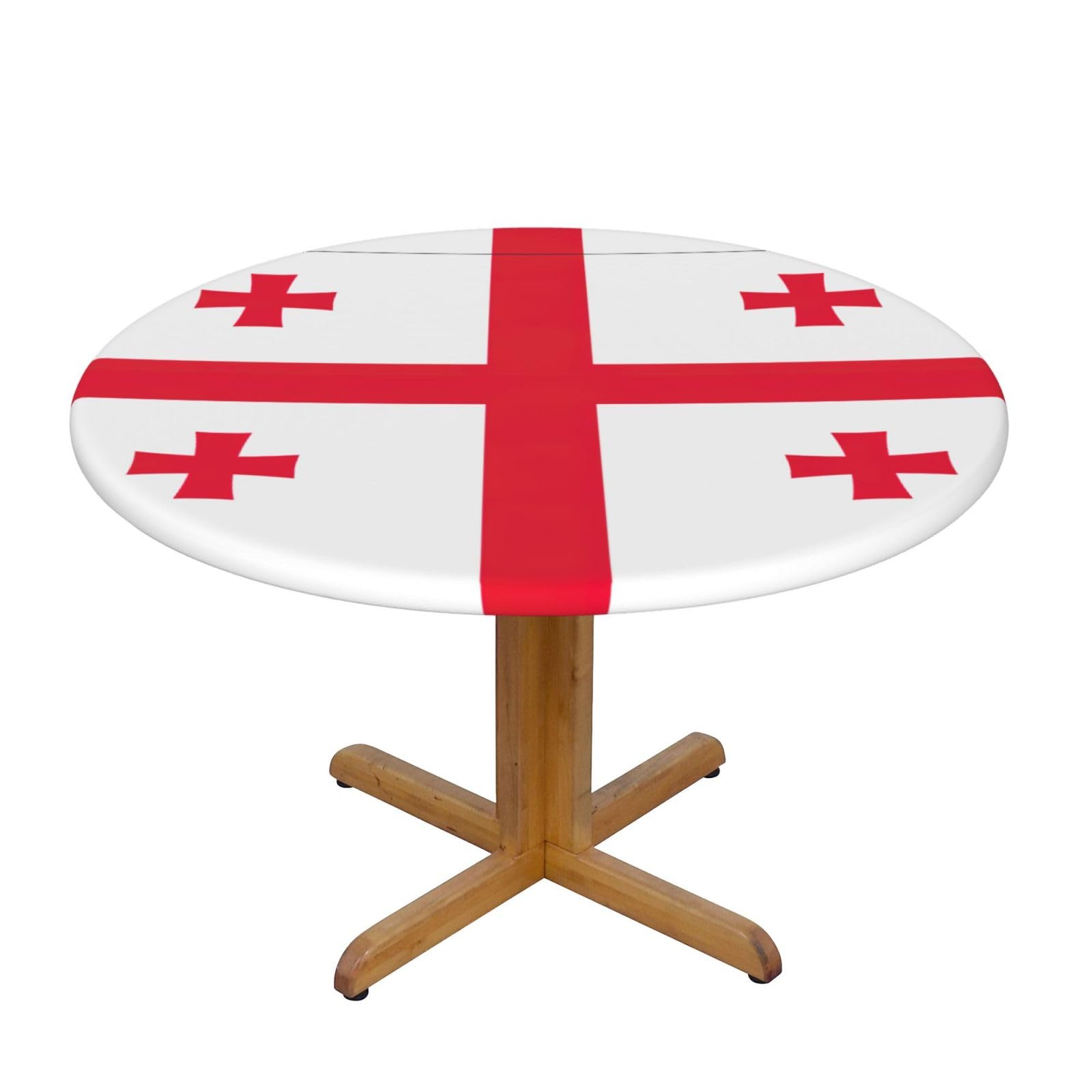 Flag Of Georgia Print Oxford Wipeable Tablecloth Oil-Resistant Outdoor Table Cover Reusable Birthday Table Protector