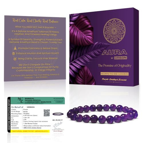 Image of ORBON Certified Natural Crystal Stone Bracelet for Men & Women | Powerful Gemstone Bracelet | Real Certified Stones with Authenticity Certificate & Activation Card