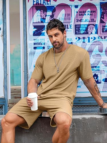 Image of Vogaan Men's T-Shirt and Shorts Set | Top & Shorts Night Suits Set | Night Wear for Men