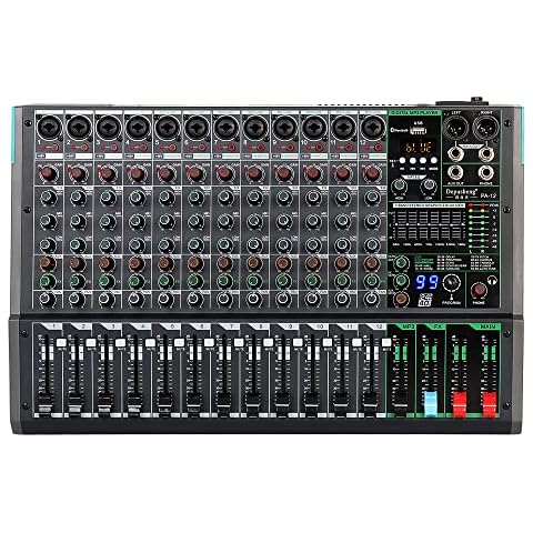 Depusheng PA12 Professional 12-channel mixer DJ controller with 99 DSP effects Bluetooth input USB player 48V phantom power… Cover