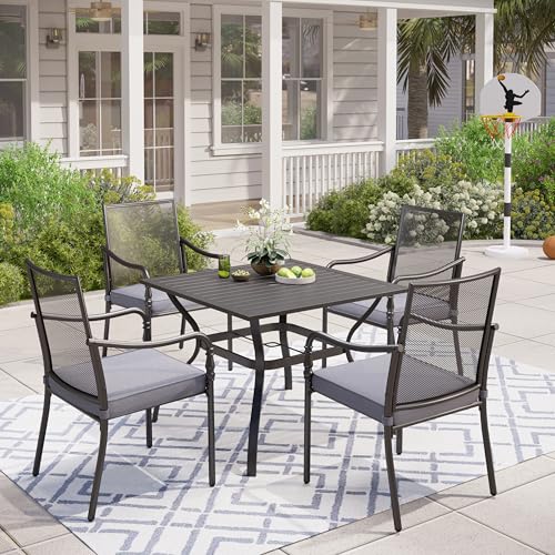 MIXPATIO 5 Piece Patio Metal Dining Set, Outdoor Table and