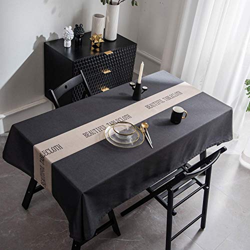 JUZSZB Mantel Rectangular De Antimanchas，Carta Impresión Impermeable Grueso Rectangular Cafetería Restaurante Mantel,Gris,135 * 200 Cm