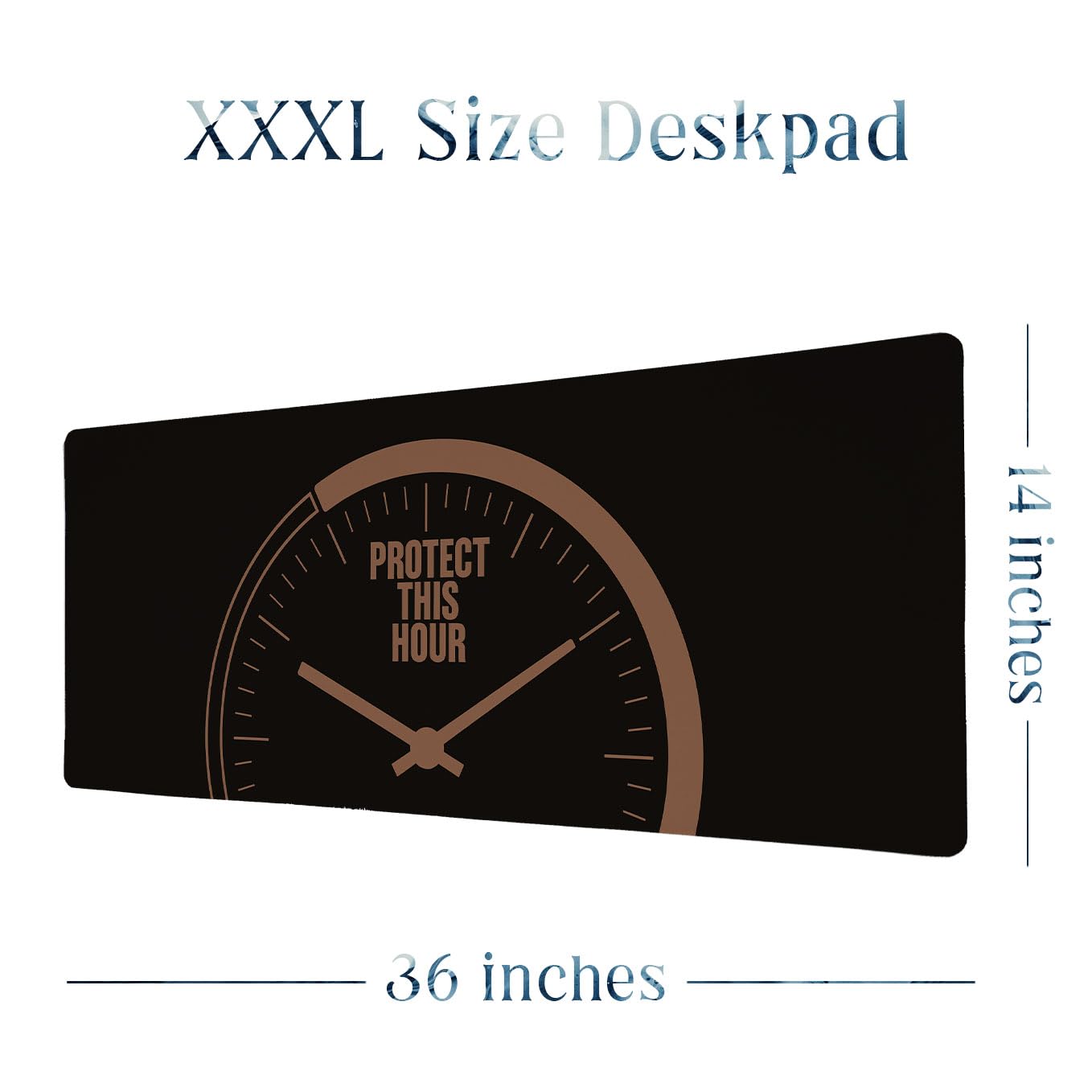 SoulAbiti Protect This Hour Gaming Mouse Pad, 36 x 16 Inch XXXL Extended Desk Mat for Keyboard & Mouse, Black Brown Productivity Deskpad, Non-Slip Rubber Base, Stitched Edges