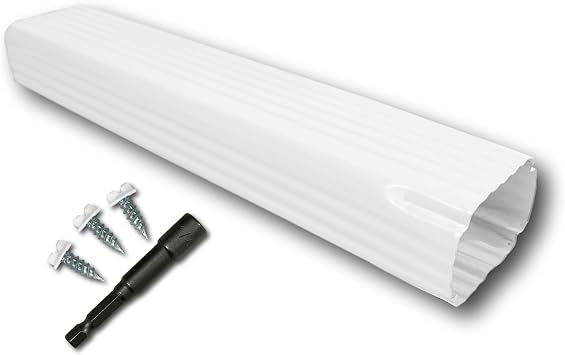 Eagle 1 Aluminum Downspout Extension Multiple Sizes and Colors Includes Matching Screws and Hex Driver 2x3-15" / White