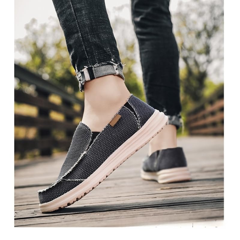 Men's Vintage Canvas Loafers, Suitable for Walking and Outdoor Activities. Large Size Model is Simple and Fashionable. EVA Sole is Soft and Comfortable.3