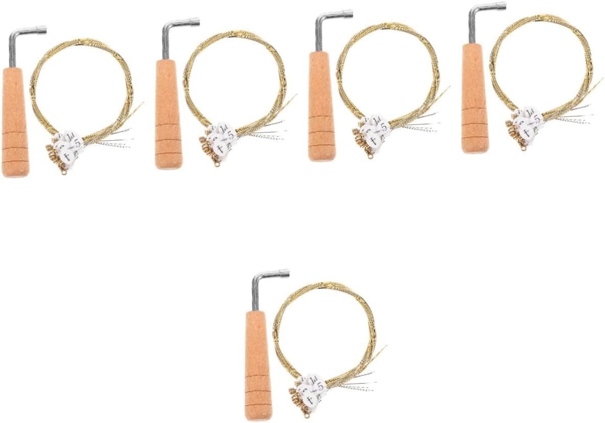 Mikinona 5sets Metal Strings Harp Tuning Wrench Lyre Harp Strings Kit Instrument Accessories
