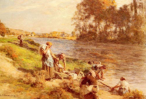 Toile Lavandières au bord de la Marne pour revivre la poésie du terroir français