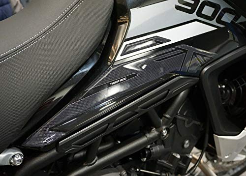 Protection réservoir moto Triumph Tiger 900 Rally en résine 3D contre les rayures noir carbone