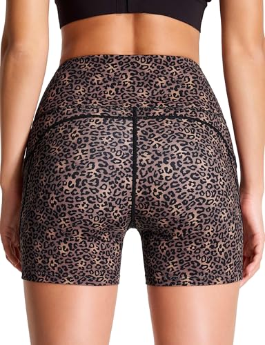 Image of THE GYM PEOPLE High Waist Yoga Shorts for Women's Tummy Control Fitness Athletic Workout Running Shorts with Deep Pockets