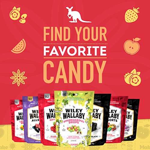 Wiley Wallaby 7.05 Ounce Classic Red Gourmet Australian Style Soft & Chewy Licorice Candy Beans, 2 Pack #TOP3