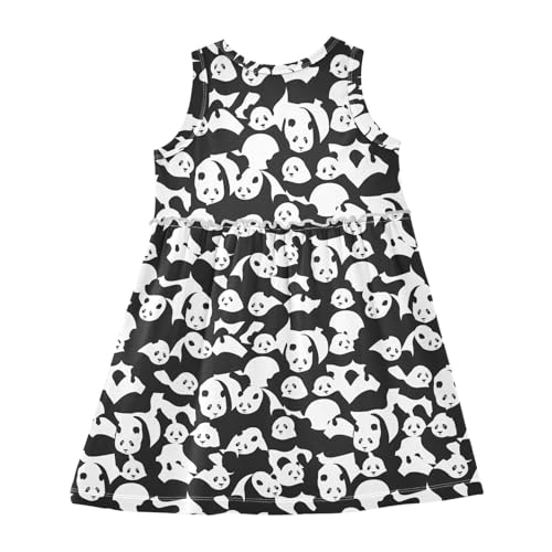 Toddler Girls Panda Dress Sleeveless Cotton Casual Clothes for Home Party Beach Sundress 2-8Y2