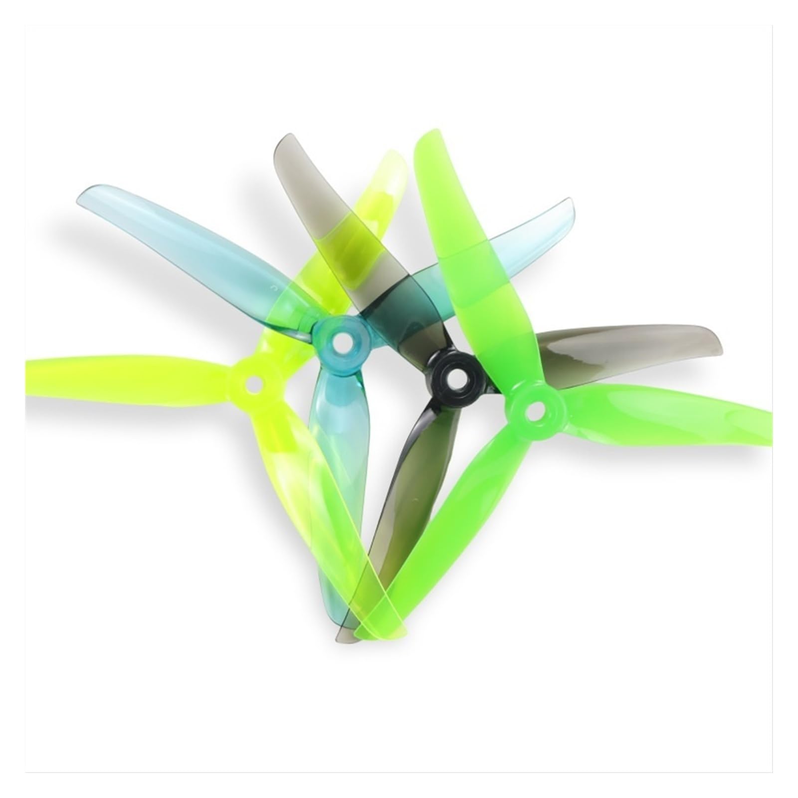 4 pary Nazgul 5140 5 cali 3-łopatkowe śmigło 5 mm otwór montażowy Tri-Blade Prop Replacement for 5" FPV Racing Freestyle Drone 2807 2207 (2 pary) F5 Yellow-)