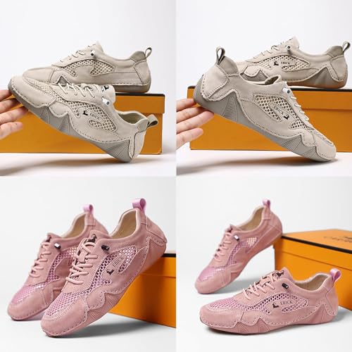 Lymphvity Classic ltalian Handmade Suede Sneakers for Womens,Outdoor Non Slip Low Top Breathable Chukka Boots Sports Beck Walking Casual Shoes4