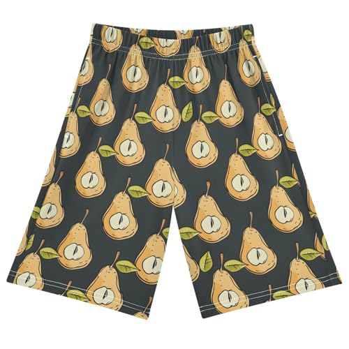 Pears Sleep Shorts Summer Pajama Shorts Elastic Waist Sleep Bottoms with Pockets 6-14 Years