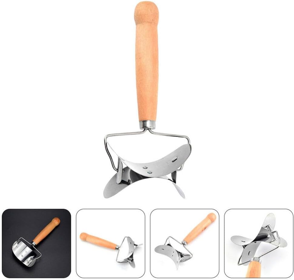 2pcs Dumpling Wrapper Skin Dough Cutter Circle Roller Dumpling Making Tool Stainless Steel Wrapper Dough Cutter Circle Roller DIY Ravioli Maker Device