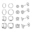 D-Stainless Steel Hoop and Stud (8 Pairs)