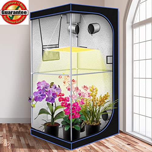 2X2X5 Small Grow Tent, Dia19Mm Stable Steel Frame With 16Mm Steel Side Bars,600D High Reflectivity Light-Tight Mylar Fabric With Durable Smooth Zippers, Unique Hygrometer Pocket #TOP6