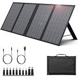 EnginStar 60W Foldable Solar Panel Charger with 18V DC Outlet for Portable Power Stations Jackery/Rockpals/Flashfish, Portable Solar Generator with QC 3.0 for Outdoor Camping Van RV Trip
