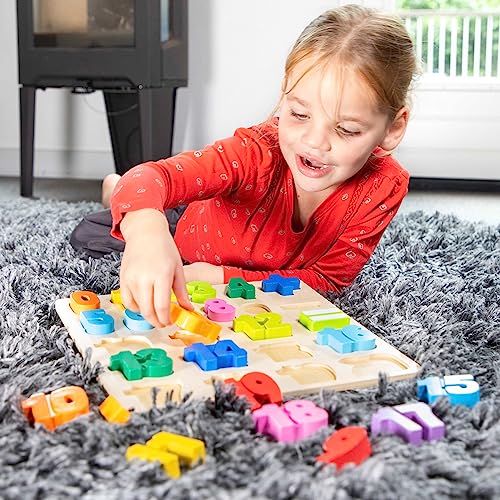 Image of New Classic Toys Number Puzzle Educational Wooden Toys for 2 Year Old Boy and Girl Toddlers Learn How to Count