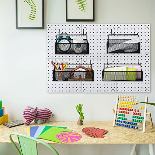 Unittype 4 Pieces Pegboard Baskets With 8 Peg Board Hooks Pegboard Wall Organizer Storage Pegboard Bins For Garage Workbench Kitchen Office Craft Room Wall Mount Organizer Accessories thumb #3