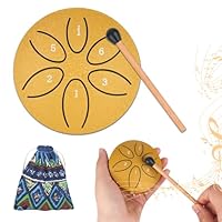 Klangtrommel 6 Töne Raindrum outdoor Rain drum outdoor Regen Klangschale Chakra Regentrommel Tragbare Mini Trommel Regentrommel outdoor Regentrommel für Garten Mini Schlagzeug für Meditation Yoga Gelb