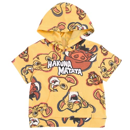 Disney Lion King Simba Timon Pumbaa Toddler Boys Waffle Knit Pullover Hoodie And Shorts Brown 5T thumb #1