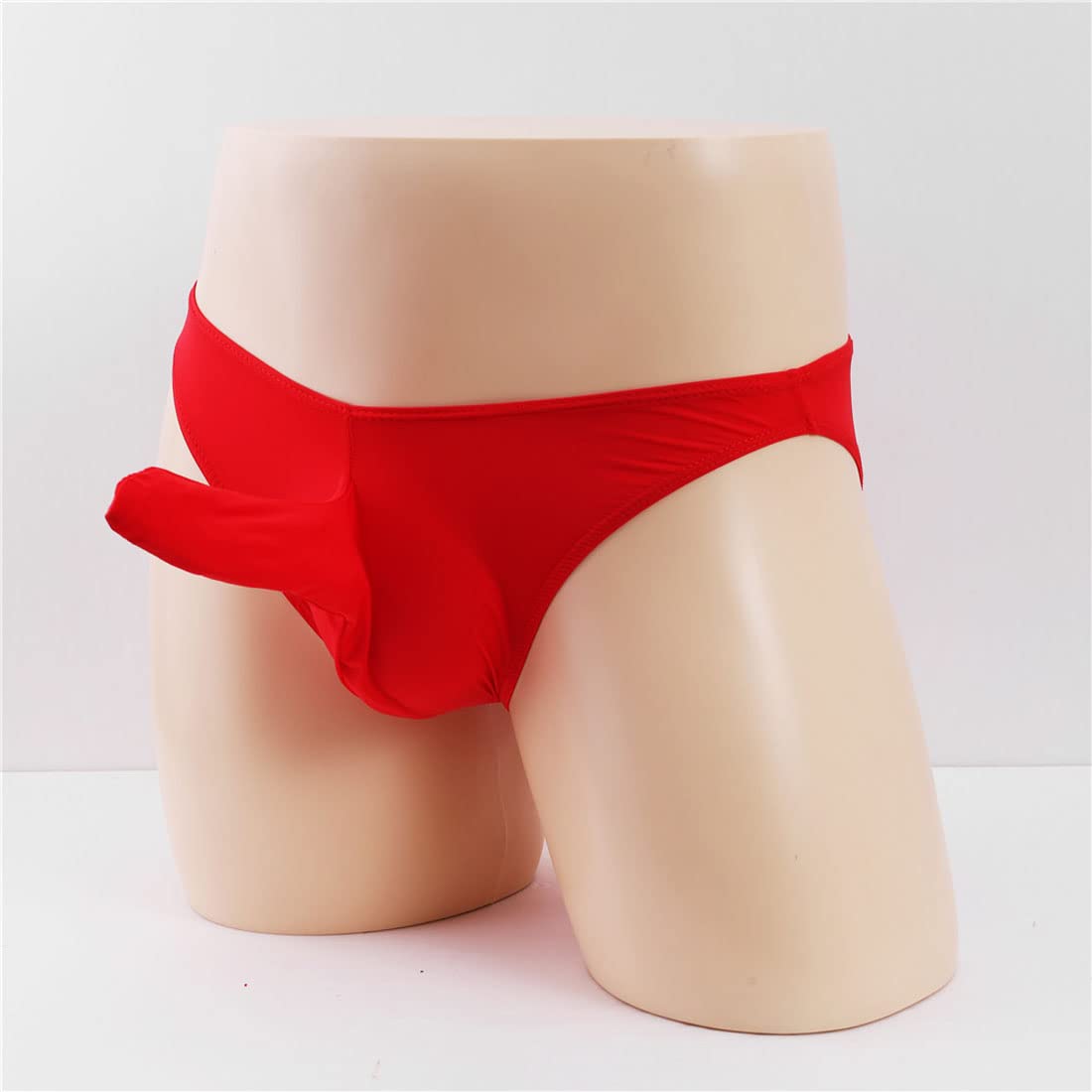 Perizoma da Uomo Sexy Slip in Filato Divertente Bikini Biancheria Intima con Naso Elefante Vita Bassa Mankini Stile Animale Lingerie Masculina 1 Pack Rosso, 1 Confezione B