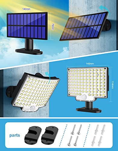 MPJ Solarlampen für Außen, 106 LED Solarleuchte Aussen mit Bewegungsmelder, IP65 Wasserdichte, 120°Beleuchtungswinkel… – Bild 7