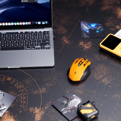 Image of Uineer Wireless Mouse,Upgraded 2.4GHz Rechargeable (Battery Level Visible) Ergonomic Computer Mouse,4 Levels DPI, Wireless Mice for Laptop Computer(Yellow)