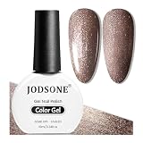 JODSONE 10ml Gel Nail Polish Reflective Glitter Brown Gel Polish Shiny Brown High Gloss Soak Off U V Nail Manicure Salon DIY at Home