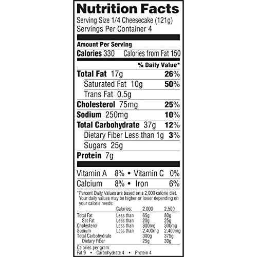 Sara Lee, Original Classic Cheesecake, 17 oz (Frozen)