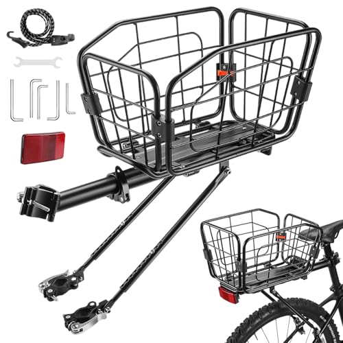 Cesta de bicicleta trasera | Aluminio 20 L | Cesta grande Road - para viajes diarios Fitness Carreras Picnic