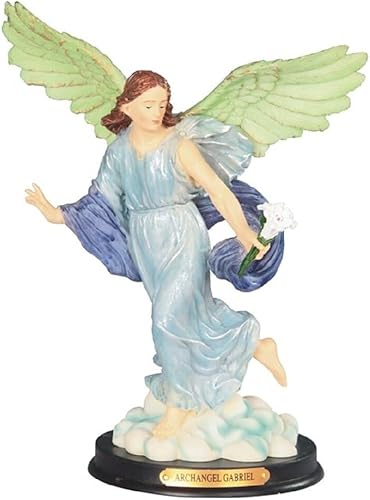 Overstock Q-Max - Estatua de Arcángel Gabriel de 10 pulgadas de alto, figura sagrada de ángel mensajero, decoración religiosa