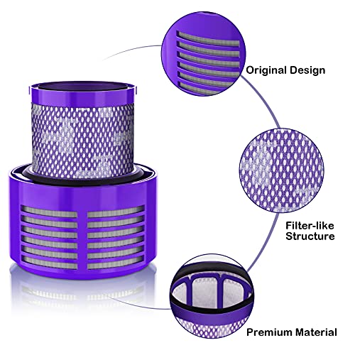 Leadaybetter 2pack Washable Hepa Filter Replacements for Dyson V10 SV12 Cordless Vacuum Cyclone Animal Absolute Total Clean Cordless Vacuum Cleaner, Replace # DY-969082-01 Leadaybetter 2pack Washable Hepa Filter Replacements for Dyson V10 SV12 Cordless Vacuum Cyclone Animal Absolute Total Clean Cordless Vacuum Cleaner, Replace # DY-969082-01