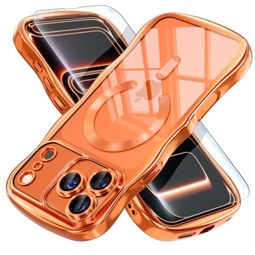 Misea Magnetic for iPhone 18 Pro Max / 17 Pro Max Case Clear, Cosmic Orange