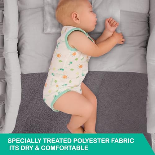 Image of Bumpers Waterproof Quick Dry Sheet for Baby|Bed Pad Extra Absorbent Washable Matress Protector|Baby Bed Protector Sheet for Toddler Children & Adult Double Bed, King Size (XXL, 260x200cm, Grey)