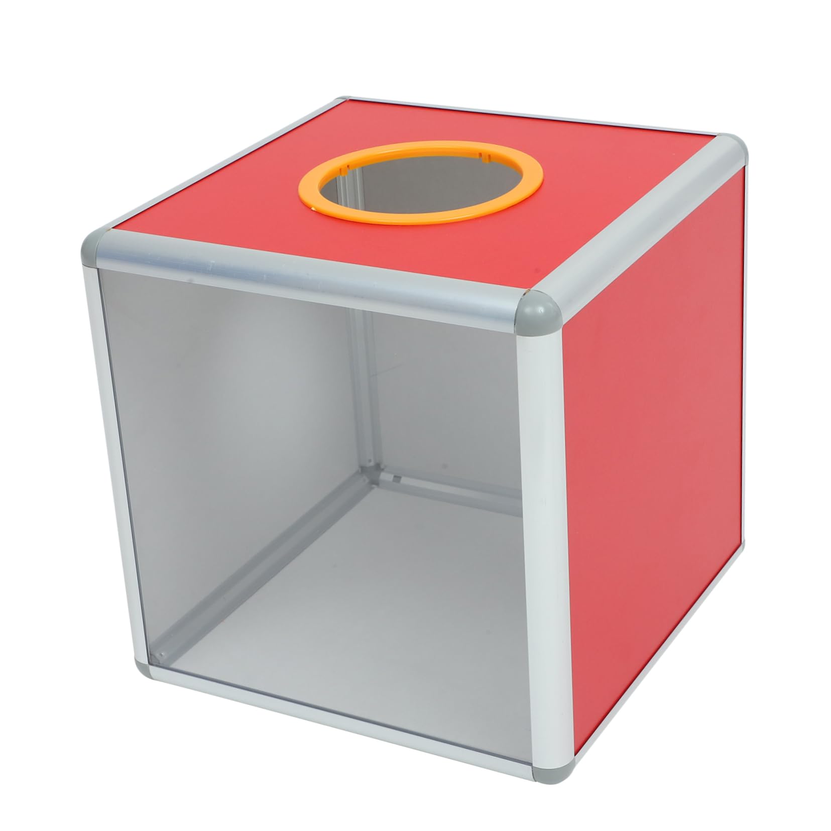 Lottery Box Donation Holder with Raffle Slot Ticket Collection Box for Events Fundraising and Corporate Parties Transparent Design